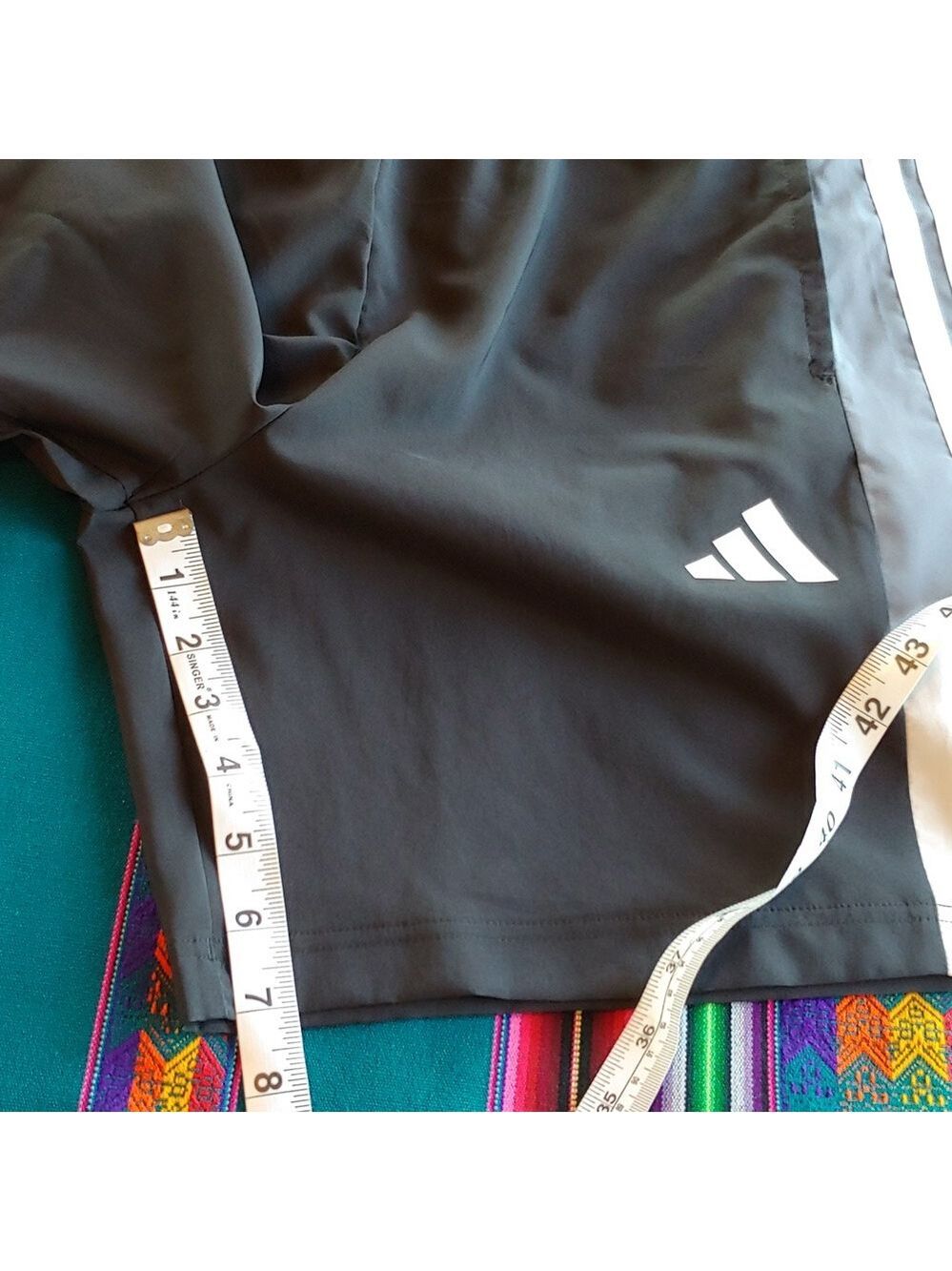 Adidas Men's Training Athletic Shorts Black and White Stripes Size Large NWT - Picture 8 of 16